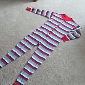 Hatley x Indigo Striped Buttoned Onesie with Butt Flap Size Medium